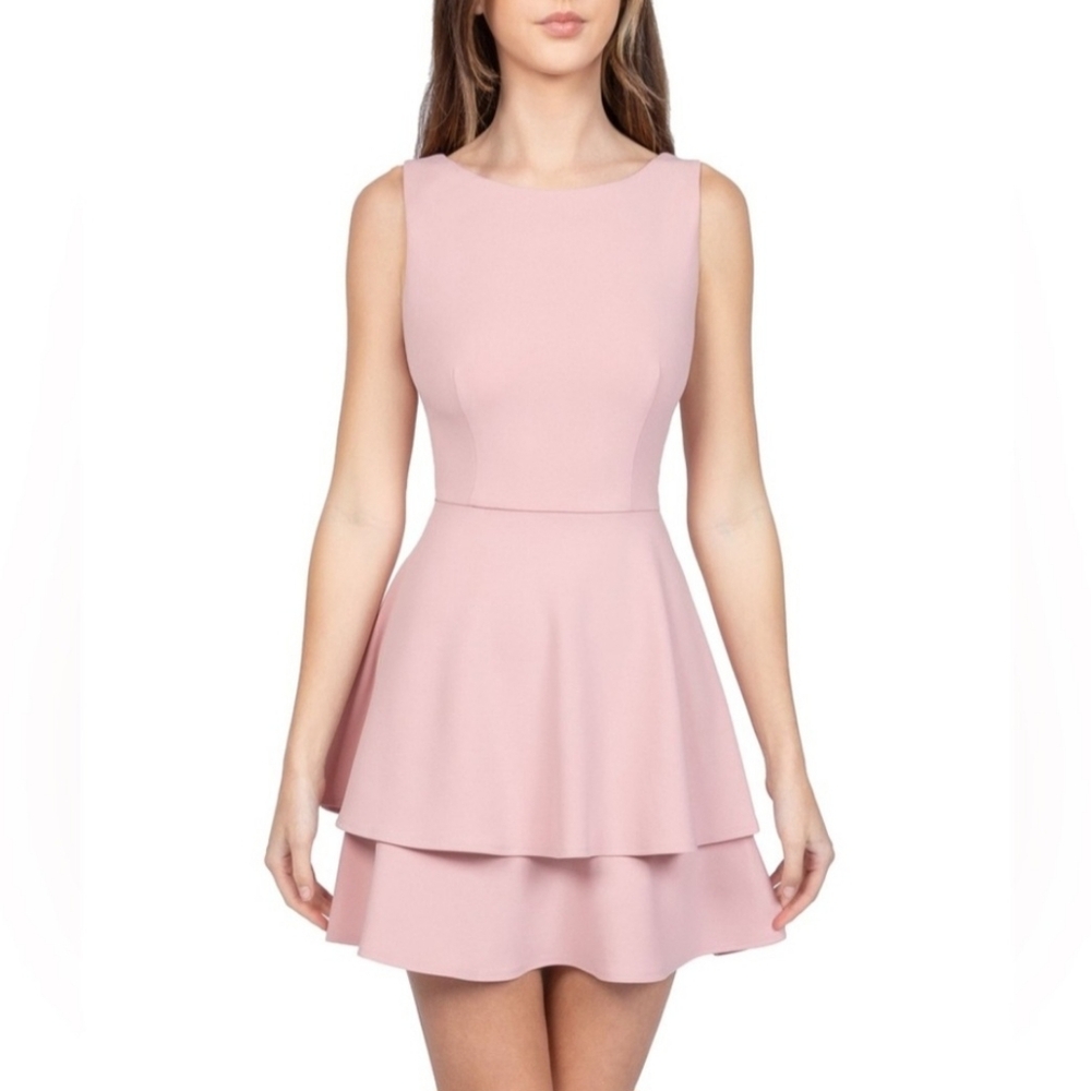 Elegant Pink Sleeveless Dress